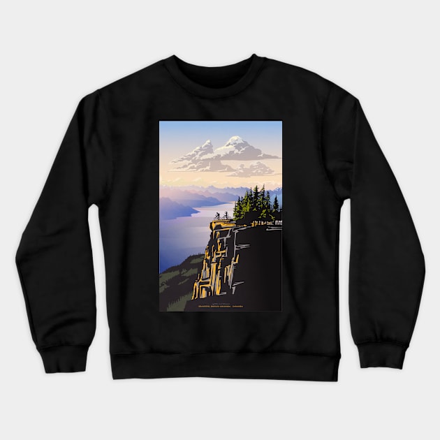 Beautiful British Columbia retro travel poster Crewneck Sweatshirt by SFDesignstudio